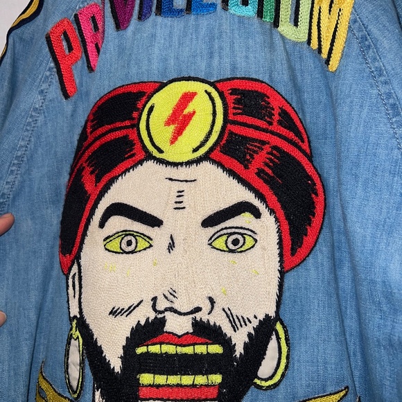 Gucci - Privilegium Perpetuum "Zoltar" - Denim Chambray Bomber Jacket Size 44/S - Picture 13 of 16